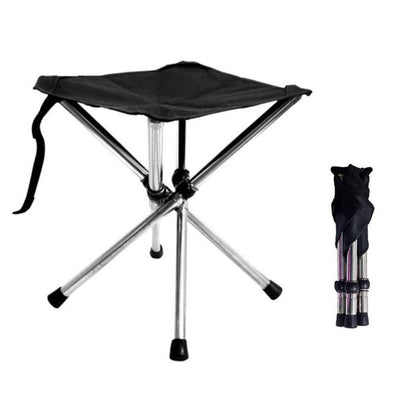 Skorter | Outdoor Retractable Portable Stainless Steel Stool Camping Beach Fishing Folding Chair, Spec: L