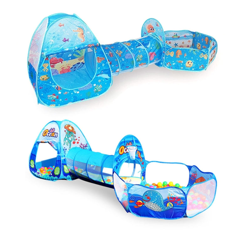 Skorter | 3 in 1 ZP01 Children Tent Play House Tunnel Foldable Shooting Ocean Ball Pool Toy(Blue Sea)