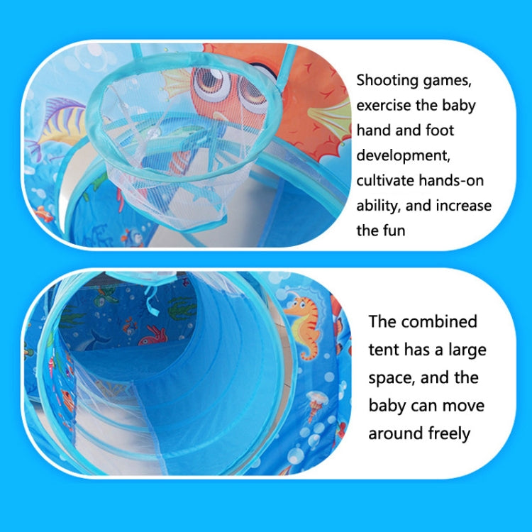 Skorter | 3 in 1 ZP01 Children Tent Play House Tunnel Foldable Shooting Ocean Ball Pool Toy(Blue Sea)