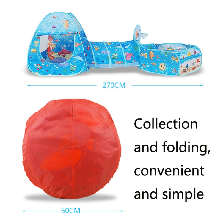 Skorter | 3 in 1 ZP01 Children Tent Play House Tunnel Foldable Shooting Ocean Ball Pool Toy(Blue Sea)