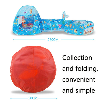 Skorter | 3 in 1 ZP01 Children Tent Play House Tunnel Foldable Shooting Ocean Ball Pool Toy(Blue Sea)