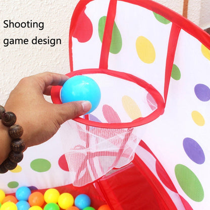 Skorter | 3 in 1 Children Tent Play House Tunnel Foldable Shooting Ocean Ball Pool Toy(Red)