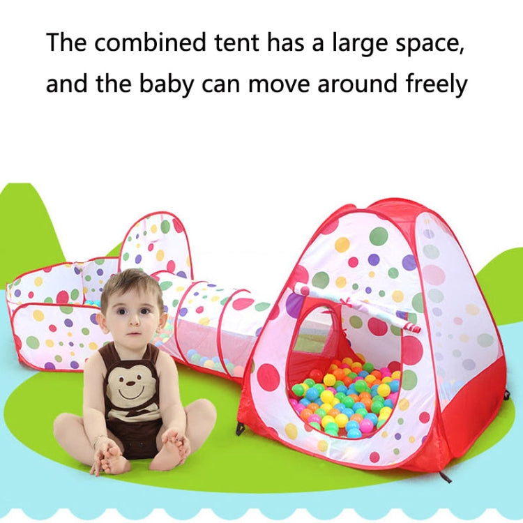 Skorter | 3 in 1 Children Tent Play House Tunnel Foldable Shooting Ocean Ball Pool Toy(Red)