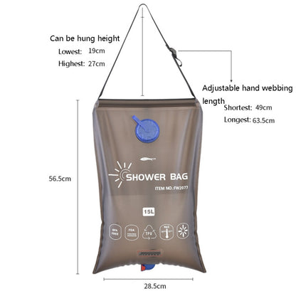 Skorter | AFISHTOUR FW2077 15L Solar Shower Bag Outdoor Sun Bathing Bag(Black)