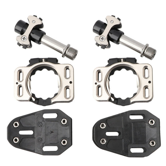 Skorter | MEROCA Road Lock Shoes Card Three Pardin Bicycle Lollipops Self-Locking Pedal With Lock, Style: Titanium Alloy Axis (Black)