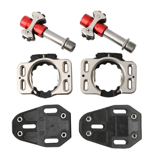 Skorter | MEROCA Road Lock Shoes Card Three Pardin Bicycle Lollipops Self-Locking Pedal With Lock, Style: Titanium Alloy Axis (Red)