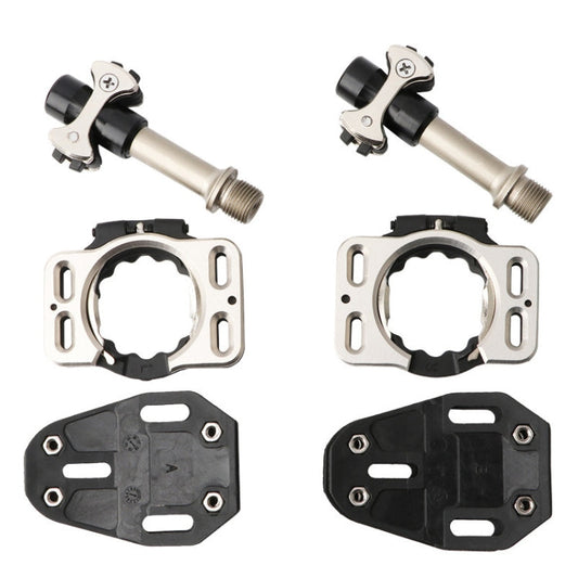 Skorter | MEROCA Road Lock Shoes Card Three Pardin Bicycle Lollipops Self-Locking Pedal With Lock, Style: Steel Axis (Black)