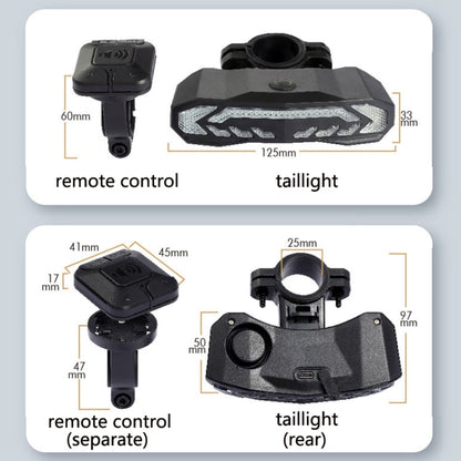 Skorter | SF31 Bicycle Rail Light Brake Steering Sensor Anti-Theft Alarm Wireless Remote Control Warning Bell(Black)