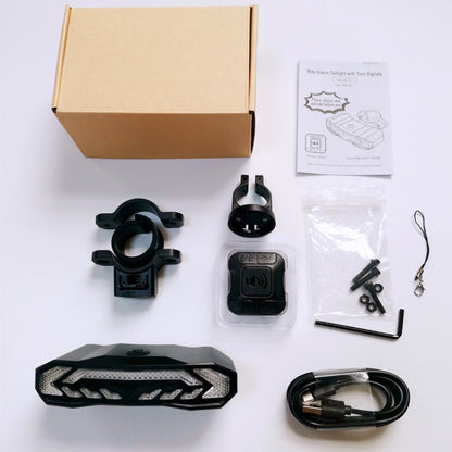 Skorter | SF31 Bicycle Rail Light Brake Steering Sensor Anti-Theft Alarm Wireless Remote Control Warning Bell(Black)