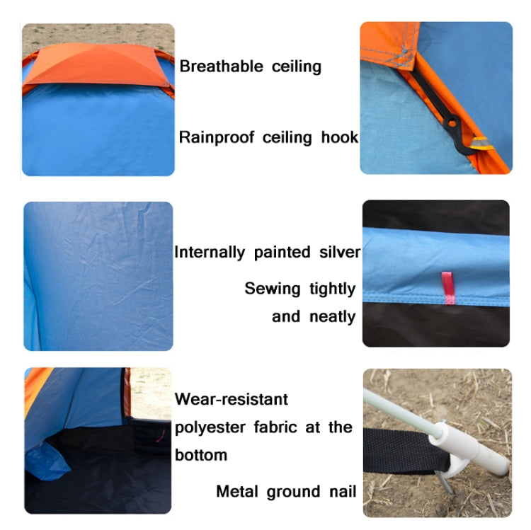 Skorter | Outdoor Camping Beach Rainproof Sun-proof Automatic Quick Install Tent For 3-4 People(Blue)