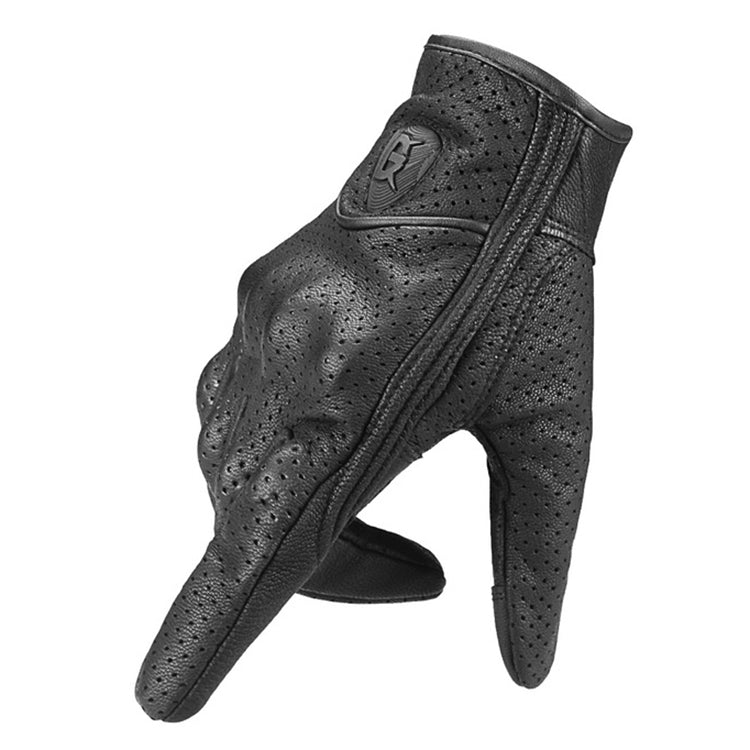 Skorter | GHOST RACING GR-ST06 Breathable Touch Screen Motorcycle Riding Leather Gloves Anti-Fall Locomotive Gloves, Size: L(Black)