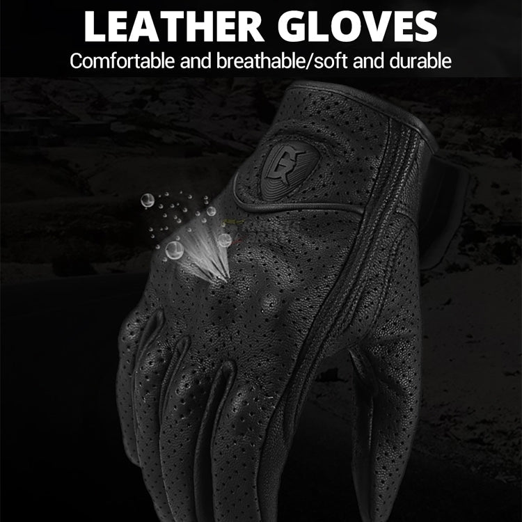Skorter | GHOST RACING GR-ST06 Breathable Touch Screen Motorcycle Riding Leather Gloves Anti-Fall Locomotive Gloves, Size: L(Black)