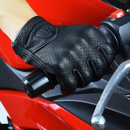 Skorter | GHOST RACING GR-ST06 Breathable Touch Screen Motorcycle Riding Leather Gloves Anti-Fall Locomotive Gloves, Size: L(Black)
