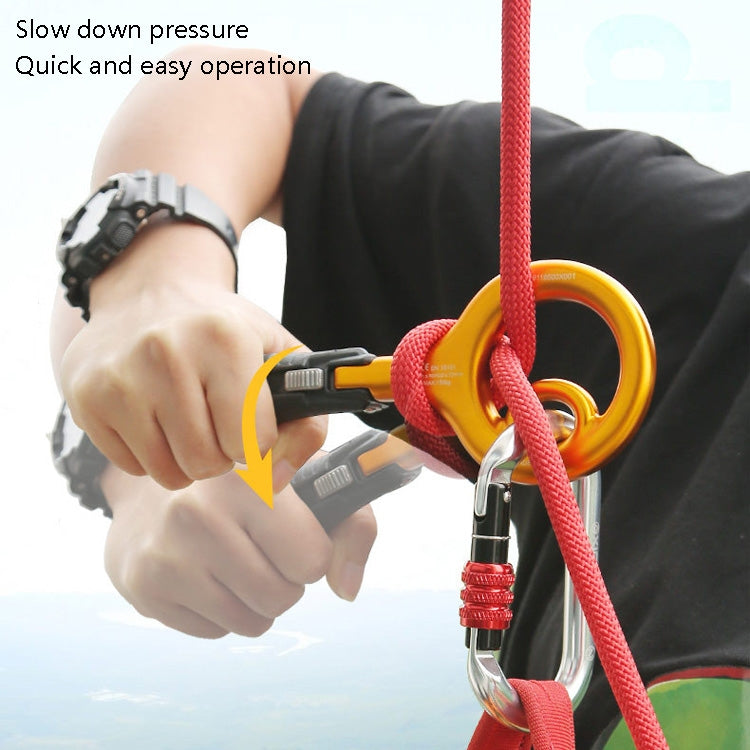 Skorter | XINDA H9735 9-Ring Descender Mountaineering Rock Climbing Equipment High-Altitude Fast Escape Landing Gear(Black)