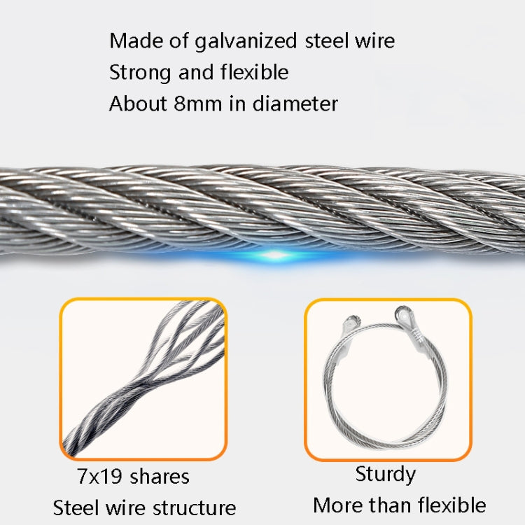 Skorter | XINDA XD-S9852 Steel Cable Anchor Point Climbing Aerial Work Rescue Steel Wire Rope, Size: 200cm