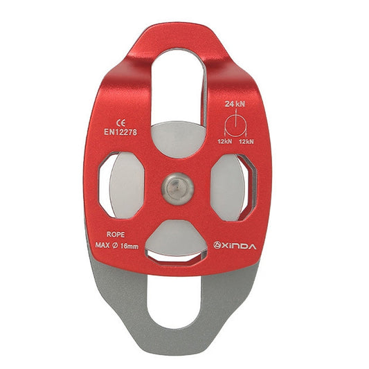 Skorter | XINDA XD-8613 Outdoor Rock Climbing Jungle Rope Overhead Crossing Side Plate Double Pulley(Red)