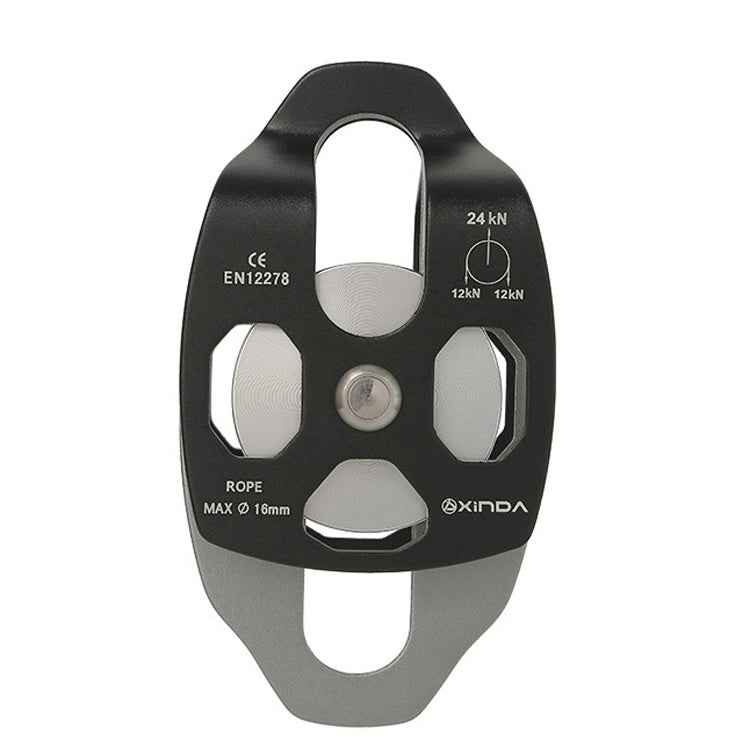 Skorter | XINDA XD-8613 Outdoor Rock Climbing Jungle Rope Overhead Crossing Side Plate Double Pulley(Black)