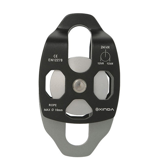 Skorter | XINDA XD-8613 Outdoor Rock Climbing Jungle Rope Overhead Crossing Side Plate Double Pulley(Black)