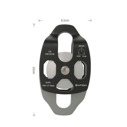 Skorter | XINDA XD-8613 Outdoor Rock Climbing Jungle Rope Overhead Crossing Side Plate Double Pulley(Red)