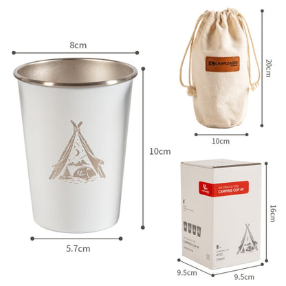 Skorter | 4 PCS / Set Outdoor Picnic Stainless Steel Cup With Storage Bag+Silicone Holder (Dark Blue)