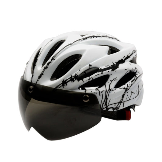 Skorter | RZ285 Bicycle Outdoor Riding Helmet With Goggles(White Black)