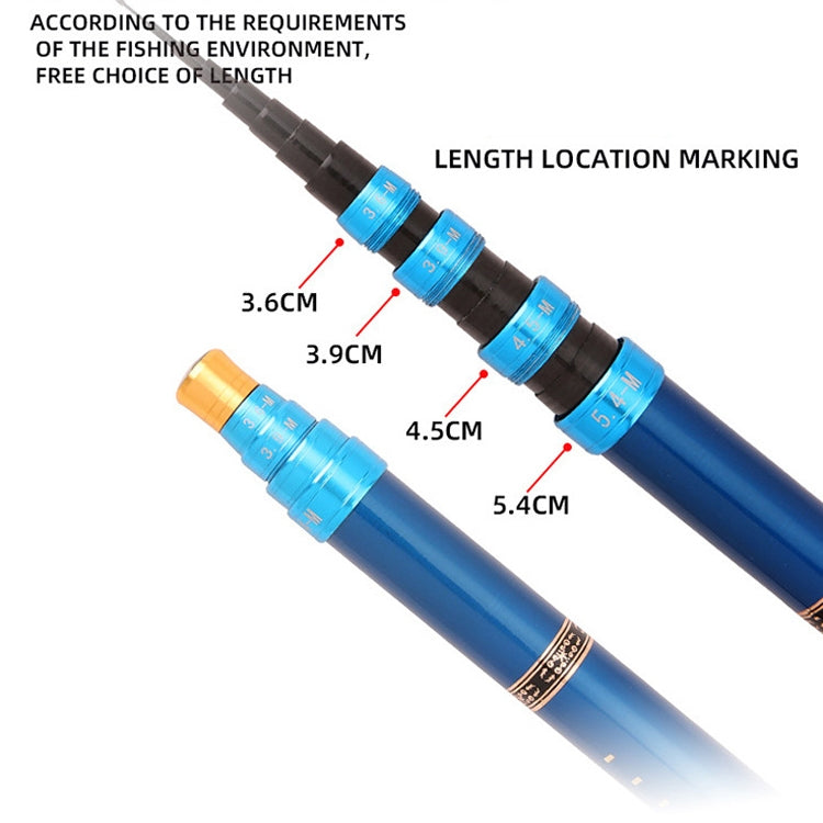 Skorter | Carbon Short Section Fishing Rod Short Section Positioning Handle Rod, Length: 5.4m(Yellow)