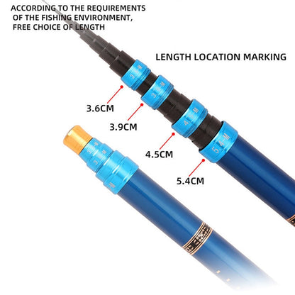 Skorter | Carbon Short Section Fishing Rod Short Section Positioning Handle Rod, Length: 6.3m(Black)