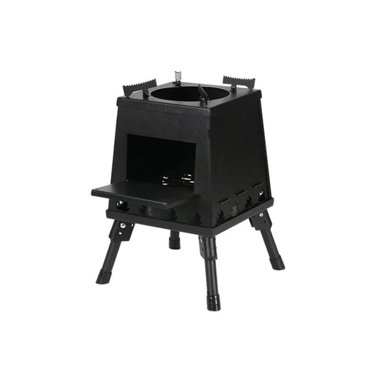 Skorter | Outdoor Camping Folding Portable Barbecue Wood Stove, Size: Small (Black)