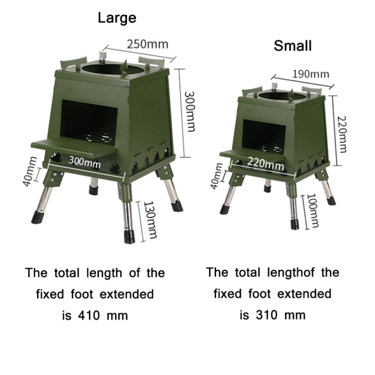 Skorter | Outdoor Camping Folding Portable Barbecue Wood Stove, Size: Small (Black)