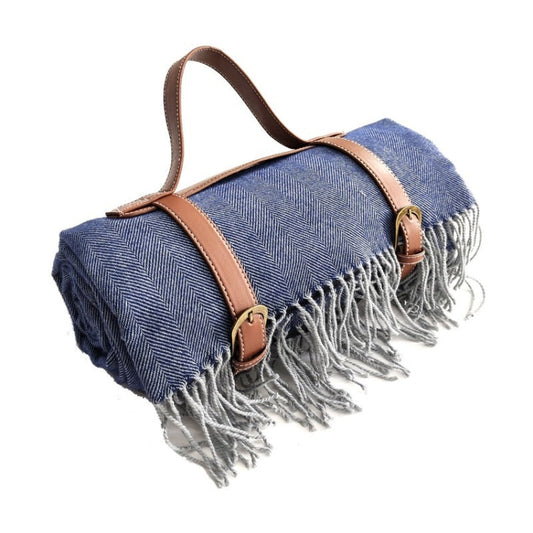 Skorter | FWP Waterproof Thick Tassel Picnic Mat, Size: 200x150cm(Navy Blue)