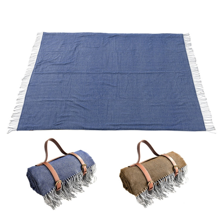 Skorter | FWP Waterproof Thick Tassel Picnic Mat, Size: 200x150cm(Navy Blue)
