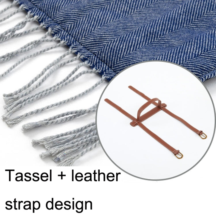 Skorter | FWP Waterproof Thick Tassel Picnic Mat, Size: 200x150cm(Navy Blue)