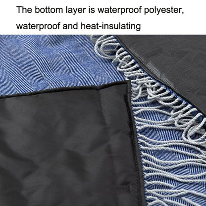 Skorter | FWP Waterproof Thick Tassel Picnic Mat, Size: 200x150cm(Navy Blue)