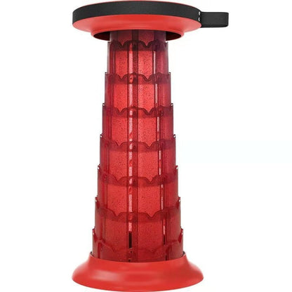 Skorter | Outdoor Portable Lotus Heightened Folding Telescopic Stool(Red)