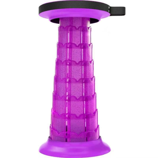 Skorter | Outdoor Portable Lotus Heightened Folding Telescopic Stool(Purple)