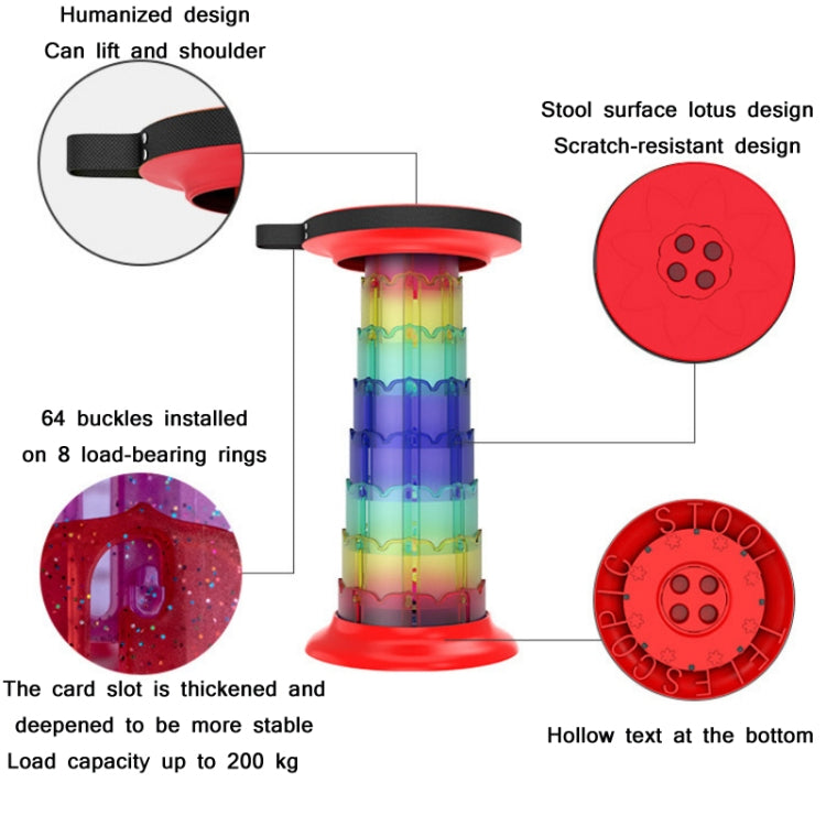 Skorter | Outdoor Portable Lotus Heightened Folding Telescopic Stool(Purple)