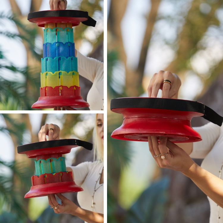 Skorter | Outdoor Portable Lotus Heightened Folding Telescopic Stool(Red)