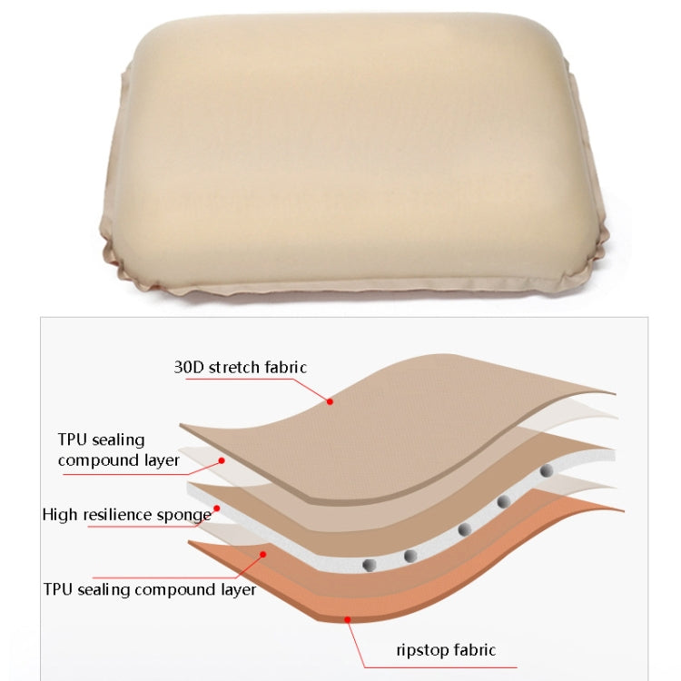 Skorter | CHANODUG Camping Travel Portable Automatic Inflatable Foam Pillow(Gold)