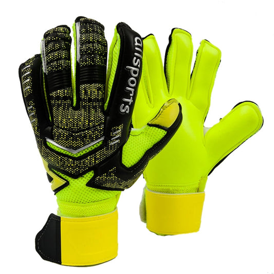 Skorter | Ailsports ST5511 1 Pair Goalkeeper Thick Latex Fingers Protection Gloves, Size: 5(Fluorescent Green)