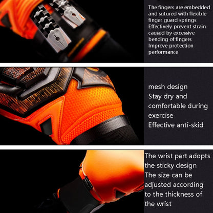 Skorter | Ailsports ST5511 1 Pair Goalkeeper Thick Latex Fingers Protection Gloves, Size: 5(Fluorescent Green)