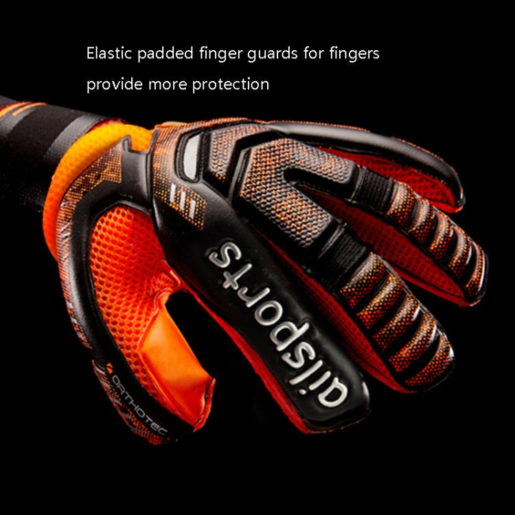 Skorter | Ailsports ST5511 1 Pair Goalkeeper Thick Latex Fingers Protection Gloves, Size: 7(Fluorescent Green)
