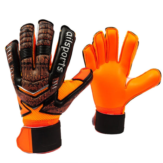 Skorter | Ailsports ST5511 1 Pair Goalkeeper Thicken Latex Fingers Protection Gloves, Size: 11(Orange)