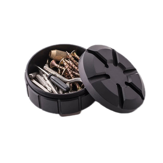 Skorter | Outdoor Portable Stainless Steel First Aid Pill Storage Box(Black)