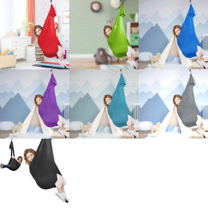 Skorter | Kids Elastic Hammock Indoor Outdoor Swing, Size: 1x2.8m (Dark Blue)