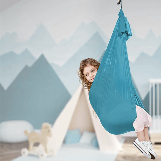 Skorter | Kids Elastic Hammock Indoor Outdoor Swing, Size: 1x2.8m (Sky Blue)