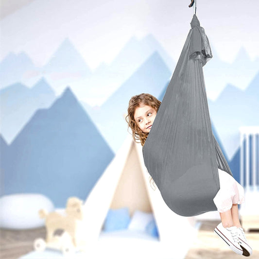 Skorter | Kids Elastic Hammock Indoor Outdoor Swing, Size: 1x2.8m (Silver Gray)