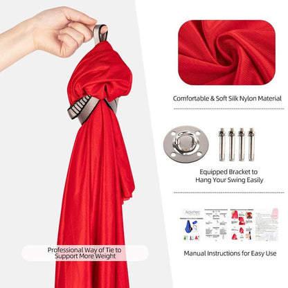 Skorter | Kids Elastic Hammock Indoor Outdoor Swing, Size: 1.5x2.8m (Red)