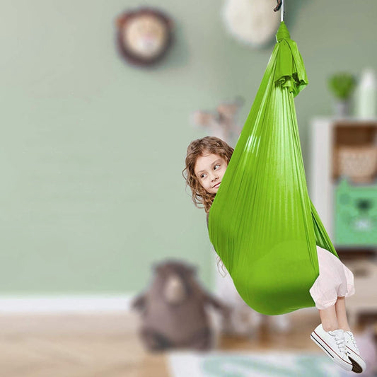 Skorter | Kids Elastic Hammock Indoor Outdoor Swing, Size: 1.5x2.8m (Green)