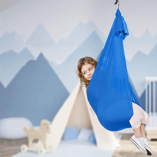 Skorter | Kids Elastic Hammock Indoor Outdoor Swing, Size: 1.5x2.8m (Dark Blue)