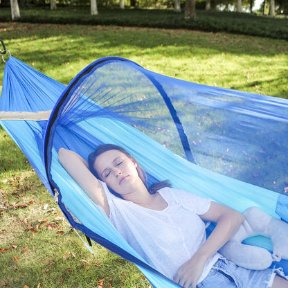 Skorter | Outdoor Camping Anti-Mosquito Quick-Opening Hammock, Spec: Single (Fruit Green+Ink Green)